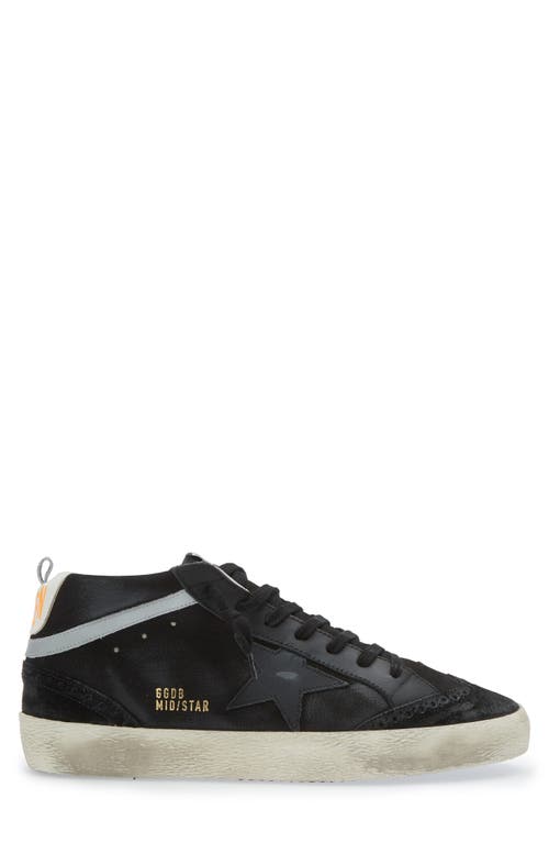 Shop Golden Goose Mid Star Sneaker In Black/silver/white