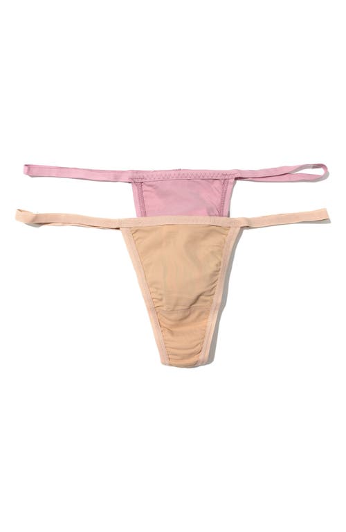 Shop Hanky Panky Assorted Thongs In Provence Pink/biscotti