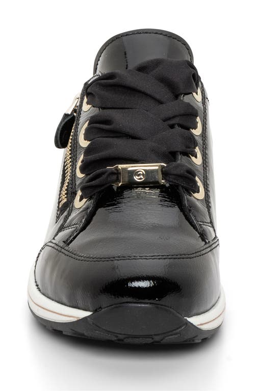 Ara Ollie Sneaker In Black/gold