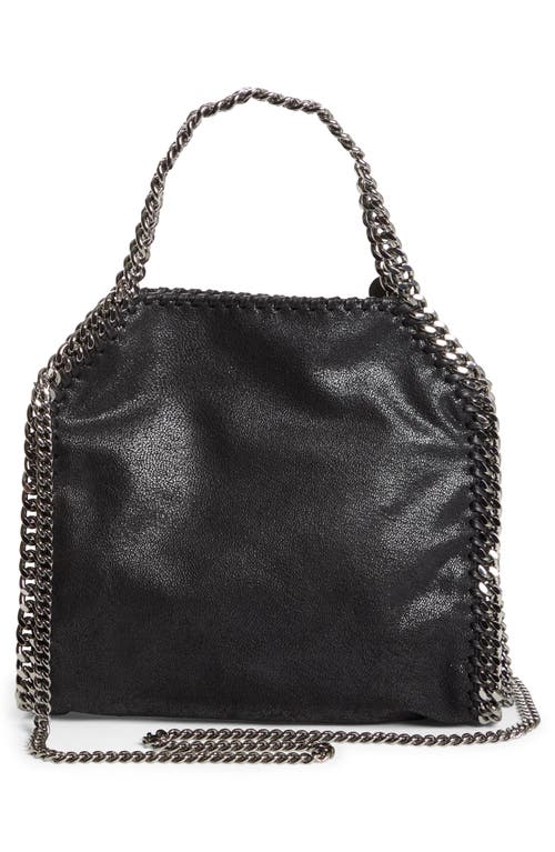 Shop Stella Mccartney Mini Falabella Faux Leather Tote In Black W/silver