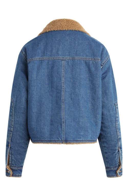 FAVORITE DAUGHTER FAVORITE DAUGHTER THE BRIDGET DENIM TRUCKER JACKET WITH FAUX SHEARLING LINING