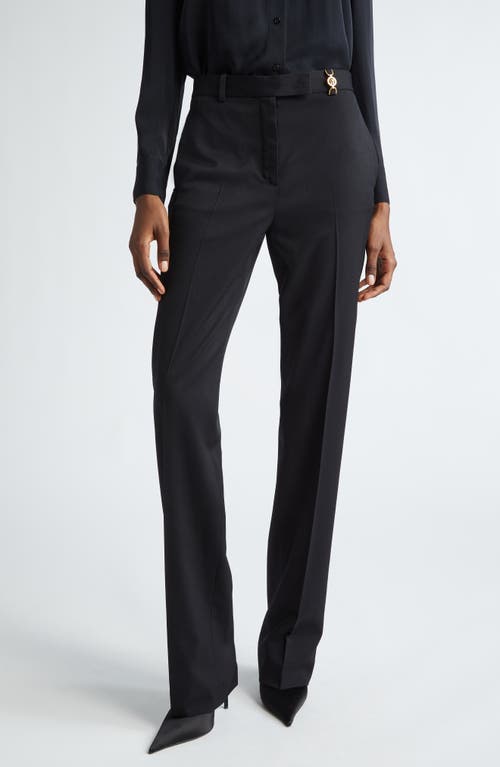 Versace Straight Leg Stretch Wool Trousers Black at Nordstrom, Us