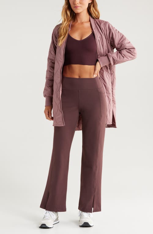 Shop Zella Zelfit High Waist Wide Leg Pocket Pants In Burgundy Fudge