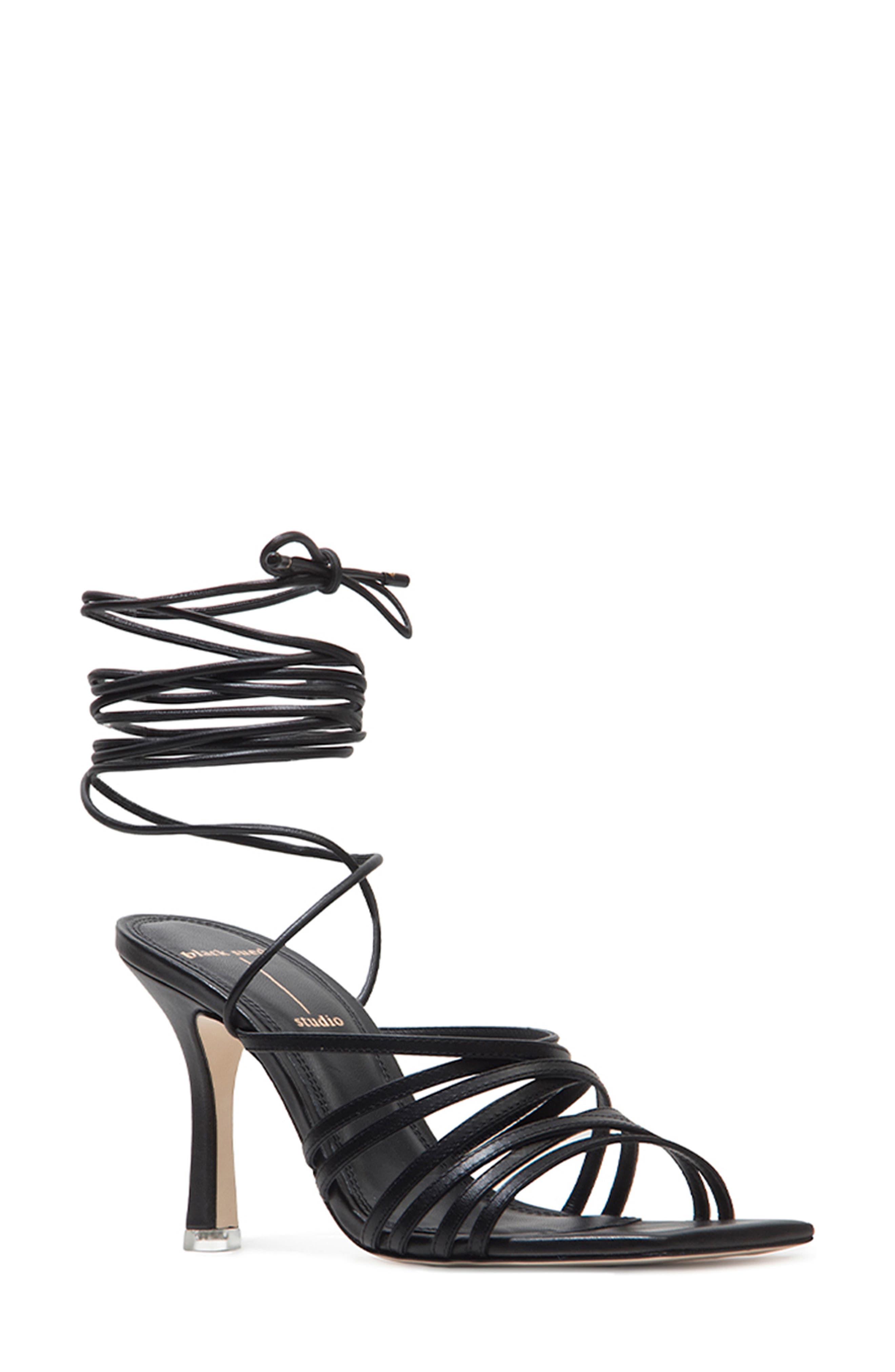 black suede studio sandals
