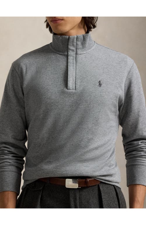 Shop Polo Ralph Lauren Cotton Blend Quarter Zip Pullover In Steel Heather