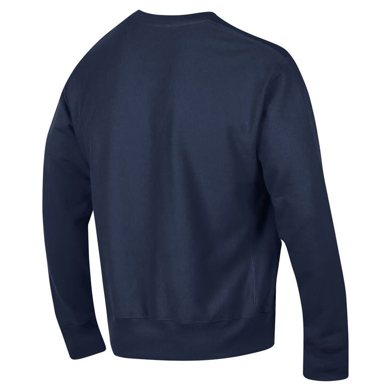 Shop Champion Navy Michigan Wolverines Vault Late Night Reverse Weave Pullover Sweatshirt