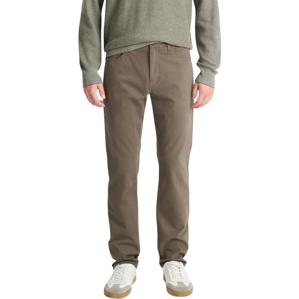 Vince Dylan Slim Fit Peached Stretch Cotton Pants In Frog