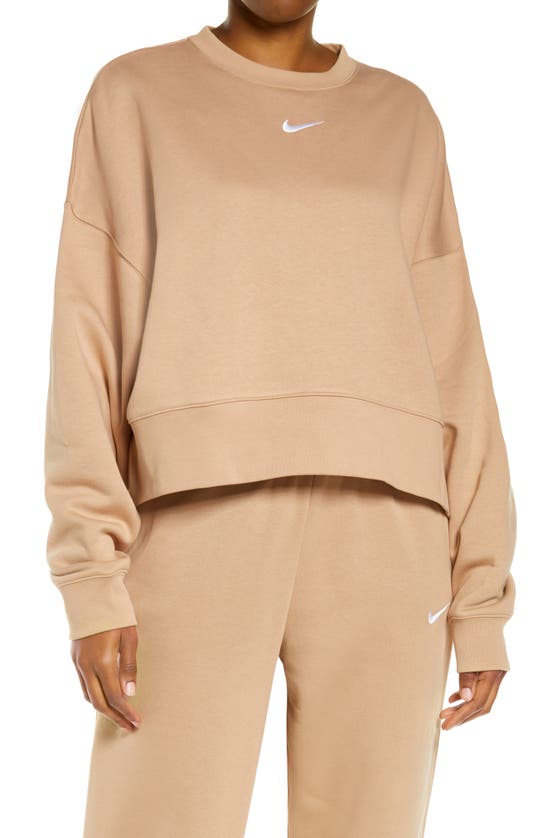 Nike Sportswear Essential Oversize Sweatshirt In Brown