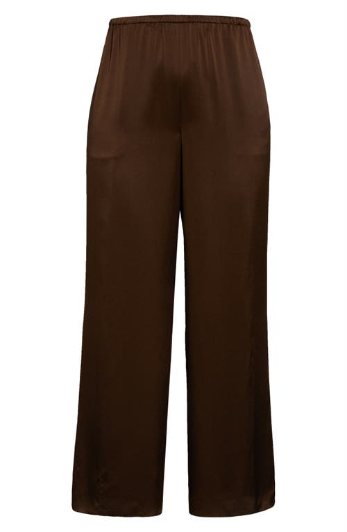Vince Silk Pajama Pants In Black Almond