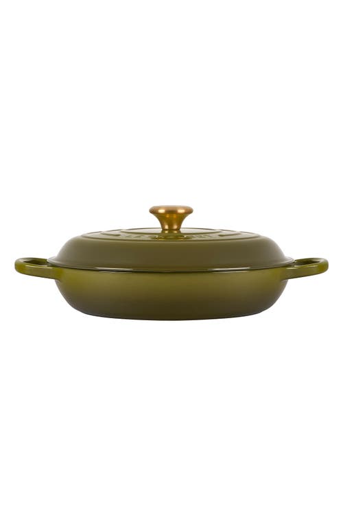 Shop Le Creuset Signature 3.5-quart Enameled Cast Iron Braiser In Olive