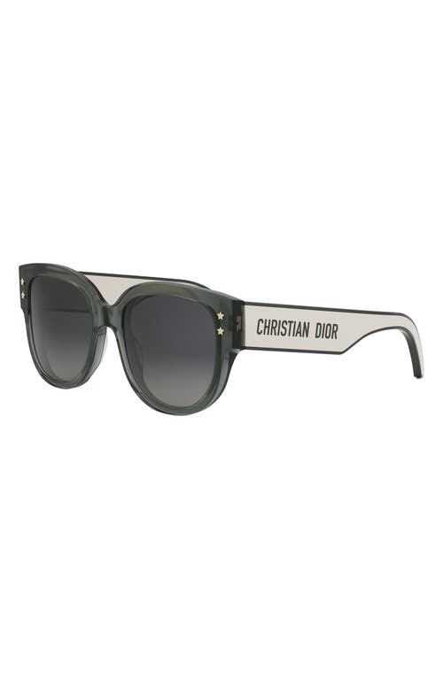 Shop Dior 'pacific B2i 54mm Butterfly Sunglasses In Shiny Dark Green/smoke