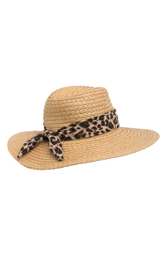 Shop Vince Camuto Lala Tie Band Panama Hat In Leopard
