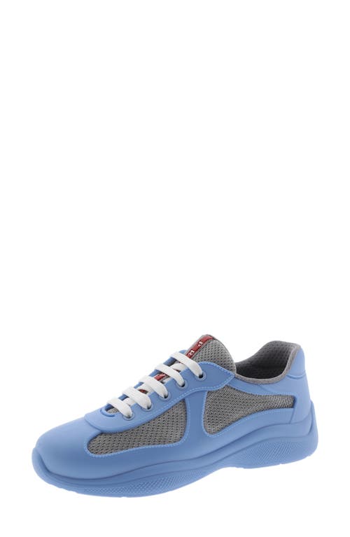 Prada America's Cup Sneaker In Light Blue/grey