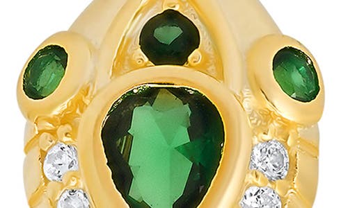 Queen Jewels Cz Snake Coil Ring In Gold