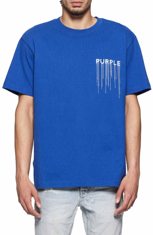 Shop Purple Brand Drip Logo Cotton Graphic T-shirt In Blue