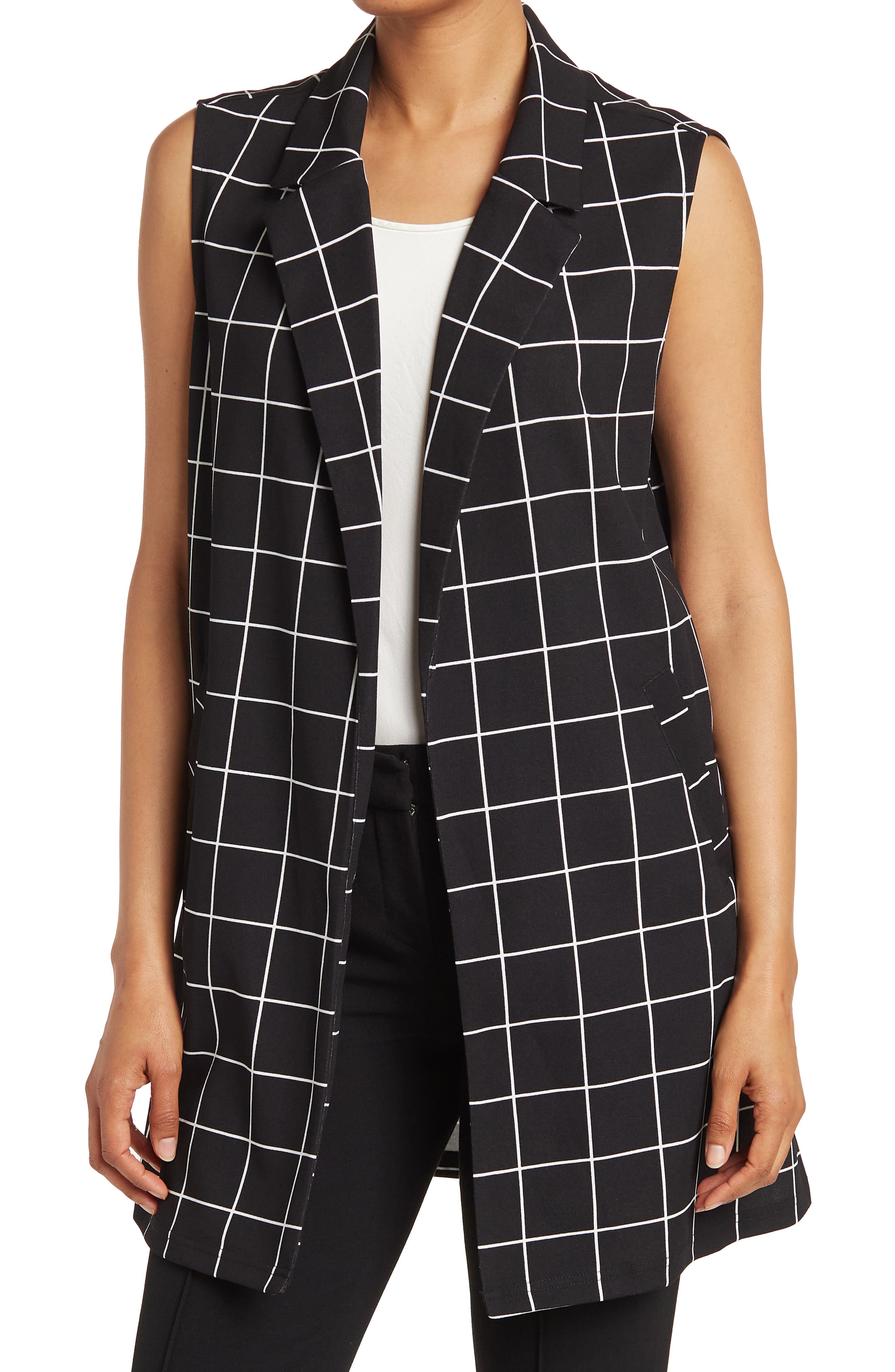 melloday plaid notch lapel long jacket