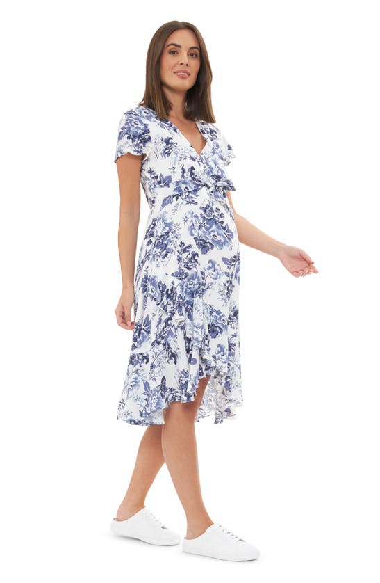 Shop Ripe Maternity Floral Layered Maternity Dress In White
