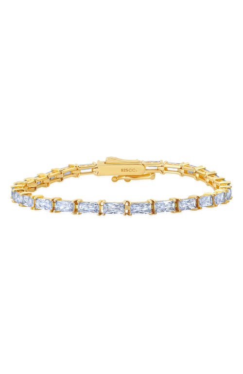 Crislu Cubic Zirconia Tennis Bracelet in Yellow Gold at Nordstrom, Size 7