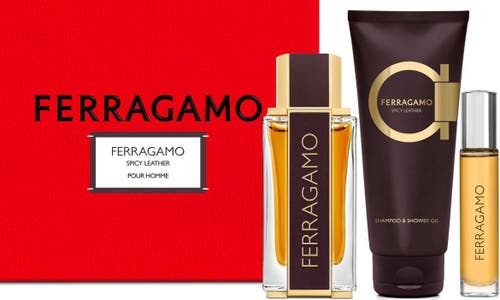 Ferragamo Spicy Leather Eau De Parfum 3-piece Gift Set $159 Value In No Color