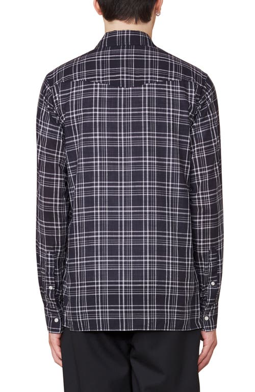 Shop Officine Generale Officine Générale Arsene Check Cotton Button-down Shirt In Black/white