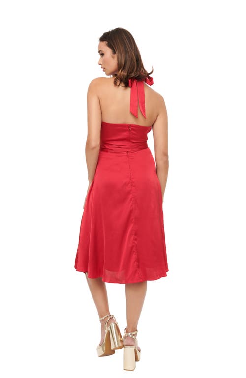 Shop Unique Vintage Halter Swing Dress In Red