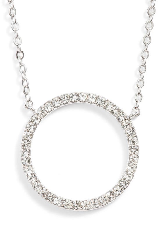 Shop Nordstrom Pavé Open Circle Pendant Necklace In Clear- Silver