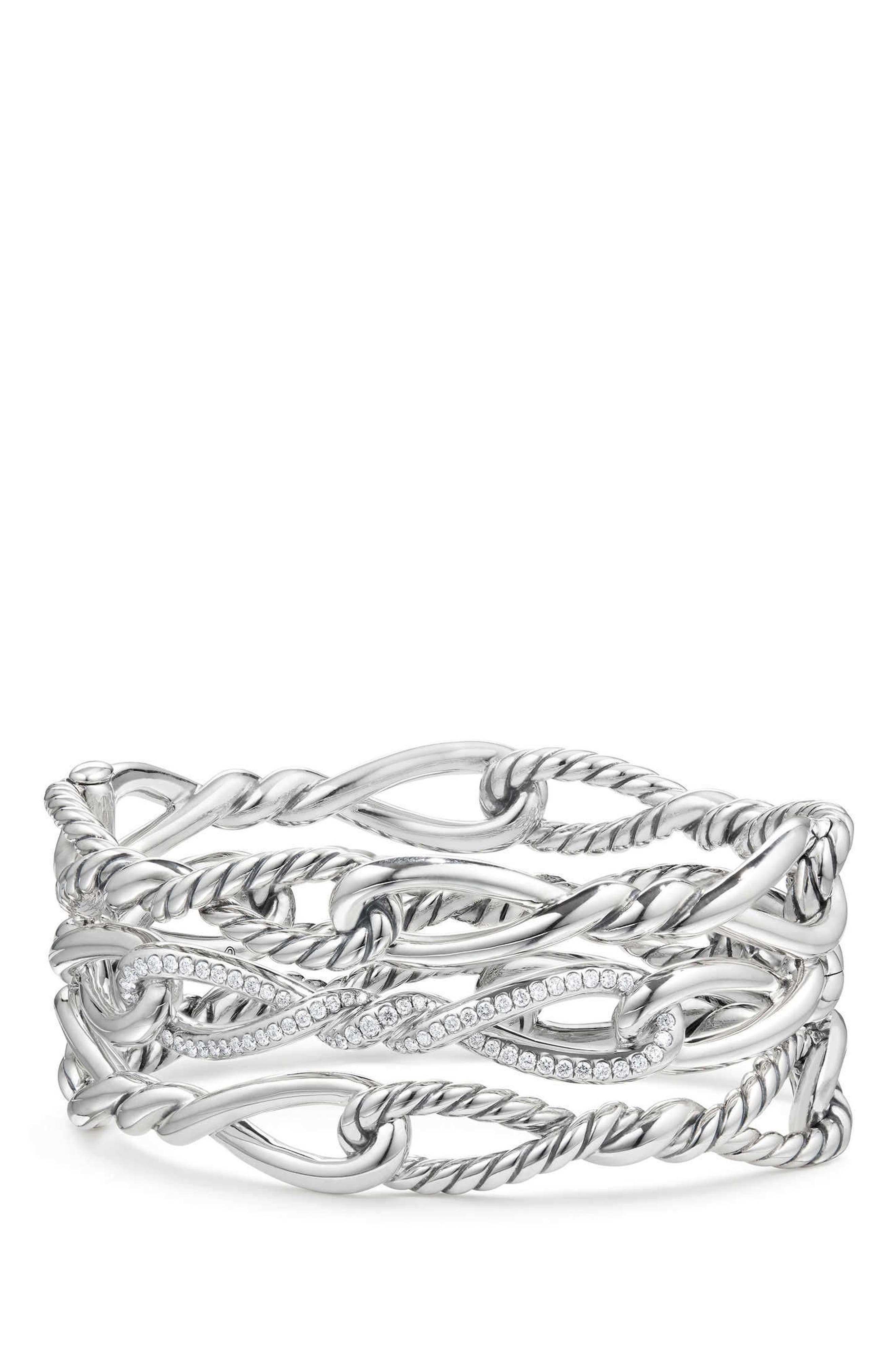 David Yurman Continuance Multi Row Cuff Bracelet with Diamonds Nordstrom