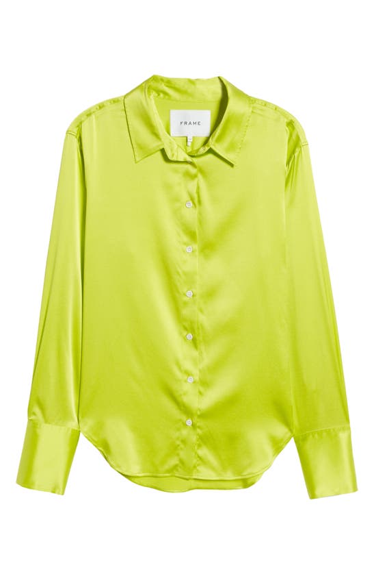 FRAME STRETCH SILK BUTTON-UP SHIRT