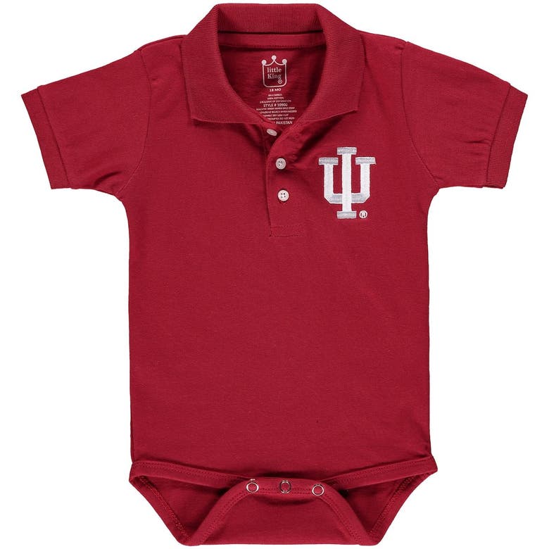Little King Babies' Infant Crimson Indiana Hoosiers Polo Bodysuit