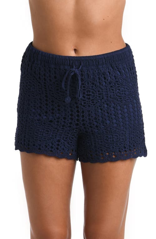 Waverly Cotton Cover-Up Shorts in Indigo