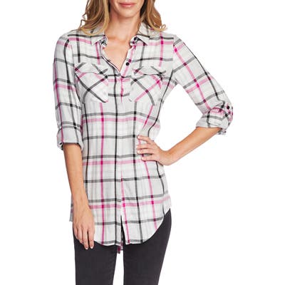 Vince Camuto Plaid Tunic, Pink