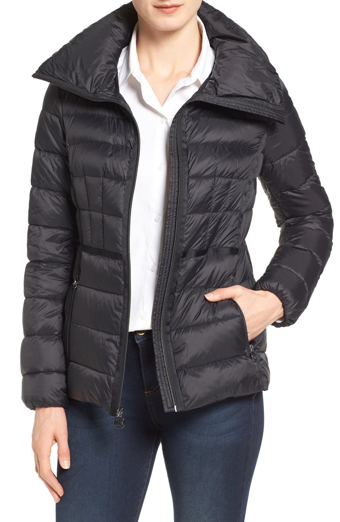 MICHAEL Michael Kors Packable Down Zip Front Jacket (Regular & Petite