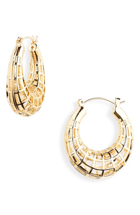 Thick Caged Hoop Earrings