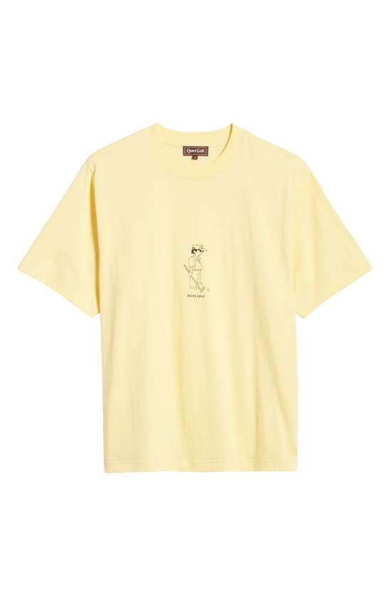 Shop Quiet Golf Golf Dad Cotton Graphic T-shirt In Canary