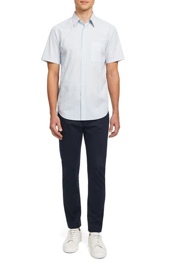 Theory Irving Column Slim Fit Short Sleeve Button Up Shirt Hautelook