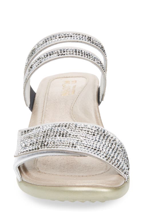 Shop Naot Temper Embellished Slide Sandal In White/pearl Metallic