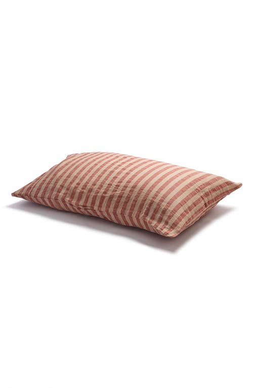 PIGLET IN BED Set of 2 Pembroke Stripe Linen Pillowcases in Sandstone Red Pembroke Stripe at Nordstrom