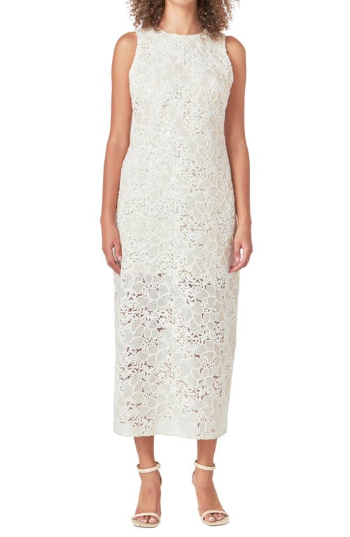 Endless Rose Sequin Floral Sleeveless Dress In Ivory
