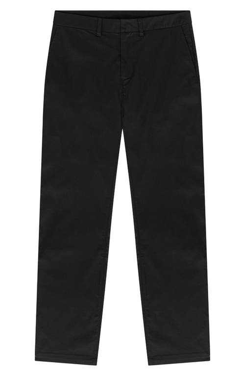 Flat Front Cotton Blend Chinos in Black