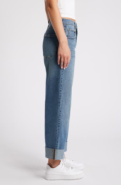 Shop 1822 Denim High Waist Cuff Wide Leg Jeans In Willa