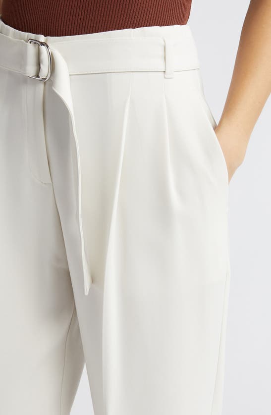 Hugo Boss Tapiah Belted Ankle Pants In Soft Cream