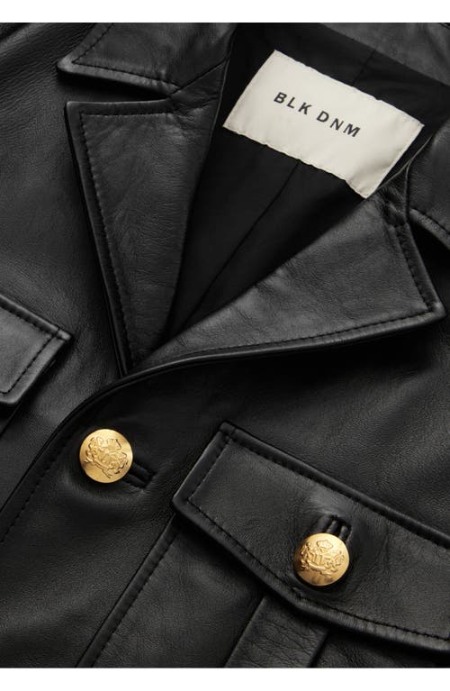 Shop Blk Dnm Boxy Leather Jacket In Black