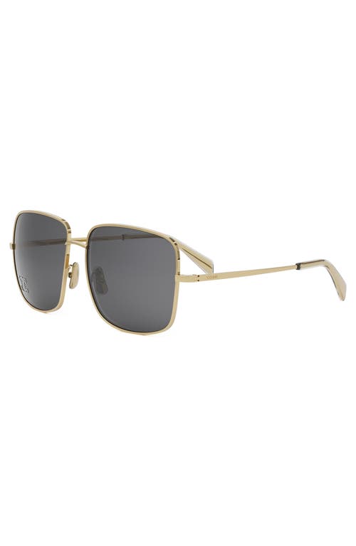 Shop Celine Rhinestone Triomphe 59mm Square Sunglasses In Shiny Endura Gold/smoke