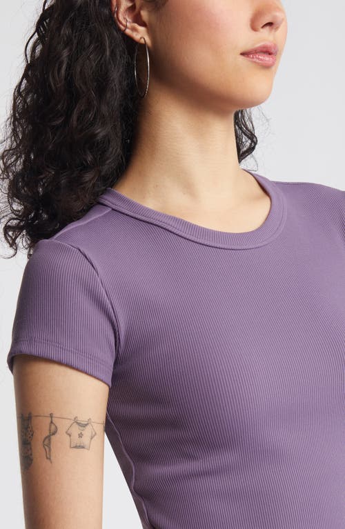 Shop Bp. Compact Rib Crop Baby Tee In Purple Montana