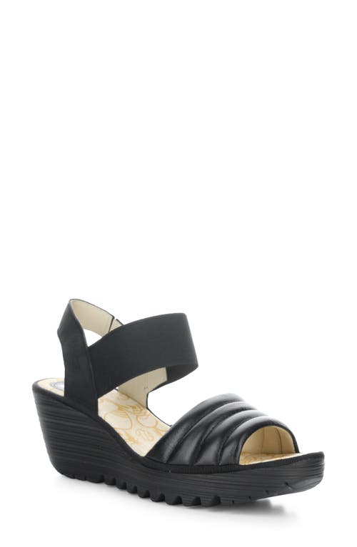 Yiko Platform Wedge Sandal in 000 Black Mousse/Cupido