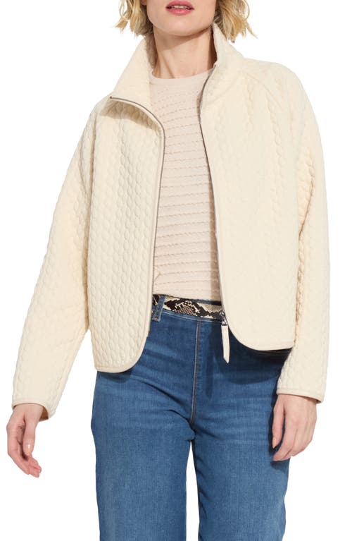 Shop Lyssé Sol Quilted Cable Jacket In Panna Cotta