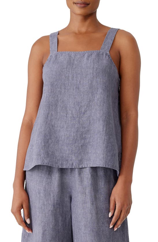 Eileen Fisher Square Neck Organic Linen Camisole In Misty Lilac