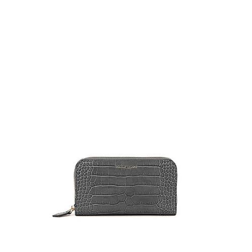 Teddy Blake Zipwallet Croco In Black