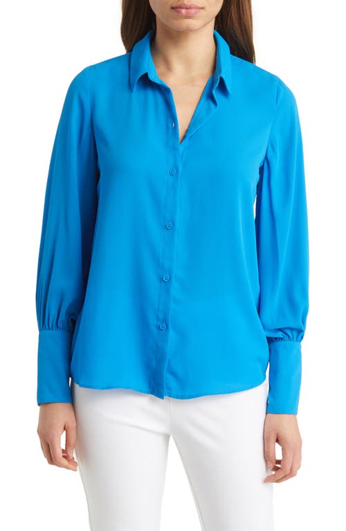 halogen(r) Solid Button-Up Shirt in Inidgo Bunting