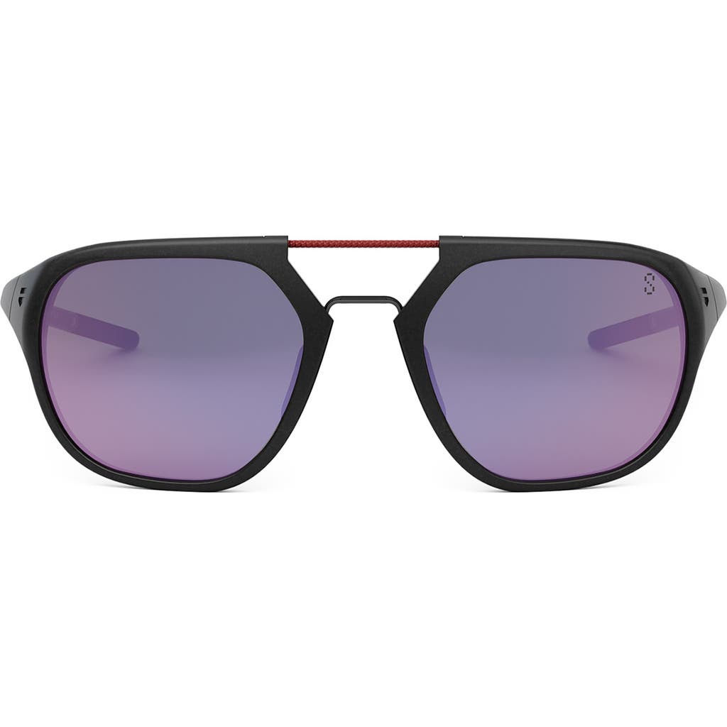 Tag Heuer Line 53mm Polarized Pilot Sunglasses In Black